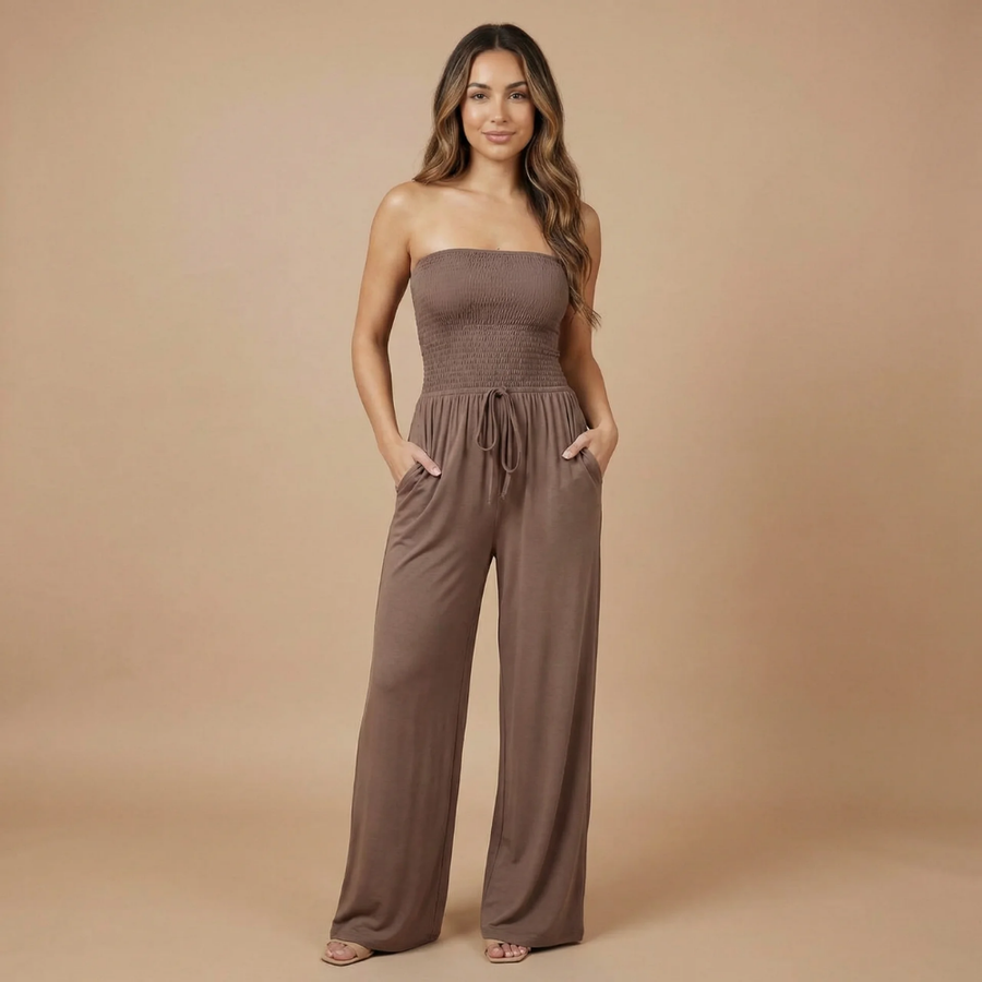 Maya Smocked Maxi Jumpsuit