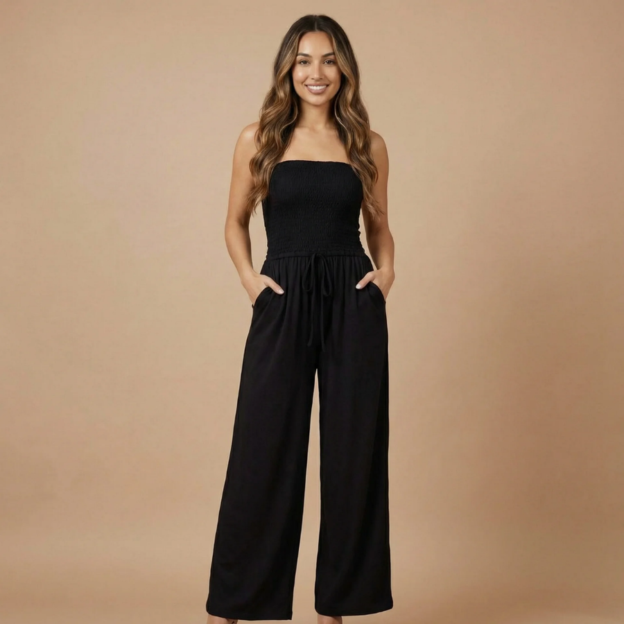 Maya Smocked Maxi Jumpsuit