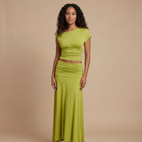 Paisley Ruched Maxi Set Maxi Dress