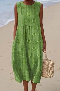 Riley Embroidery Midi Dress