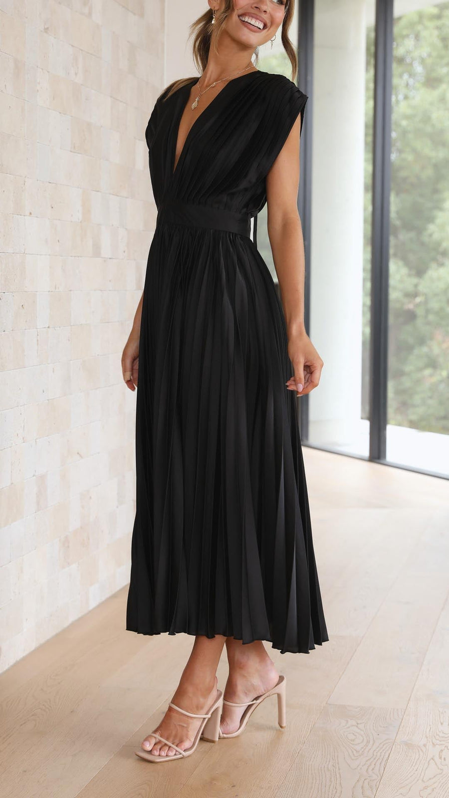Rosalie Pleated Midi Dress