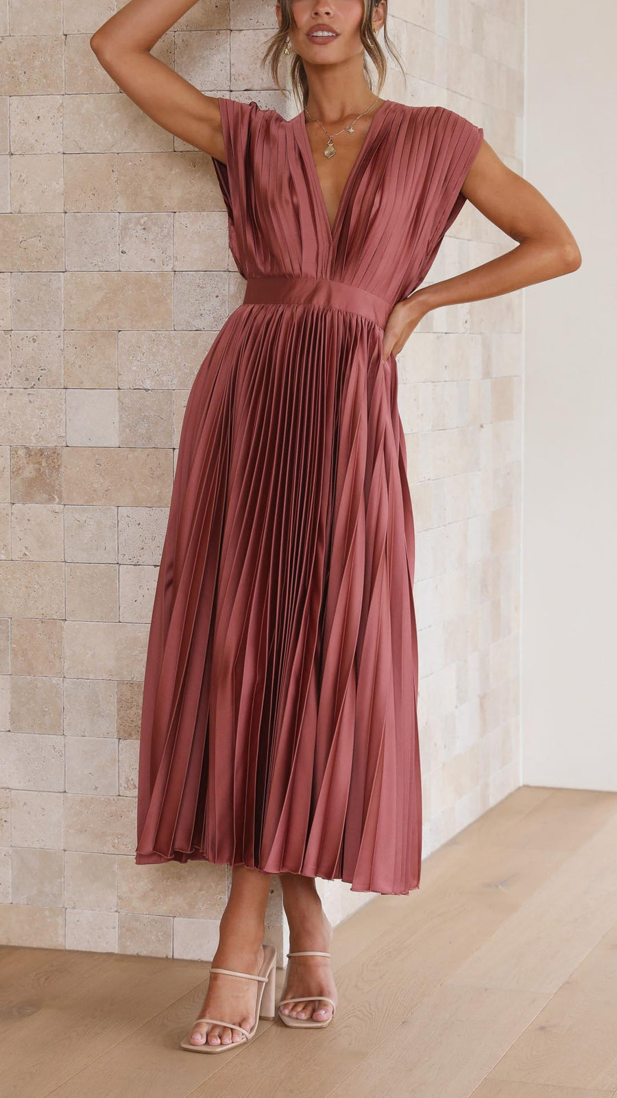 Rosalie Pleated Midi Dress