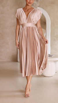 Rosalie Pleated Midi Dress