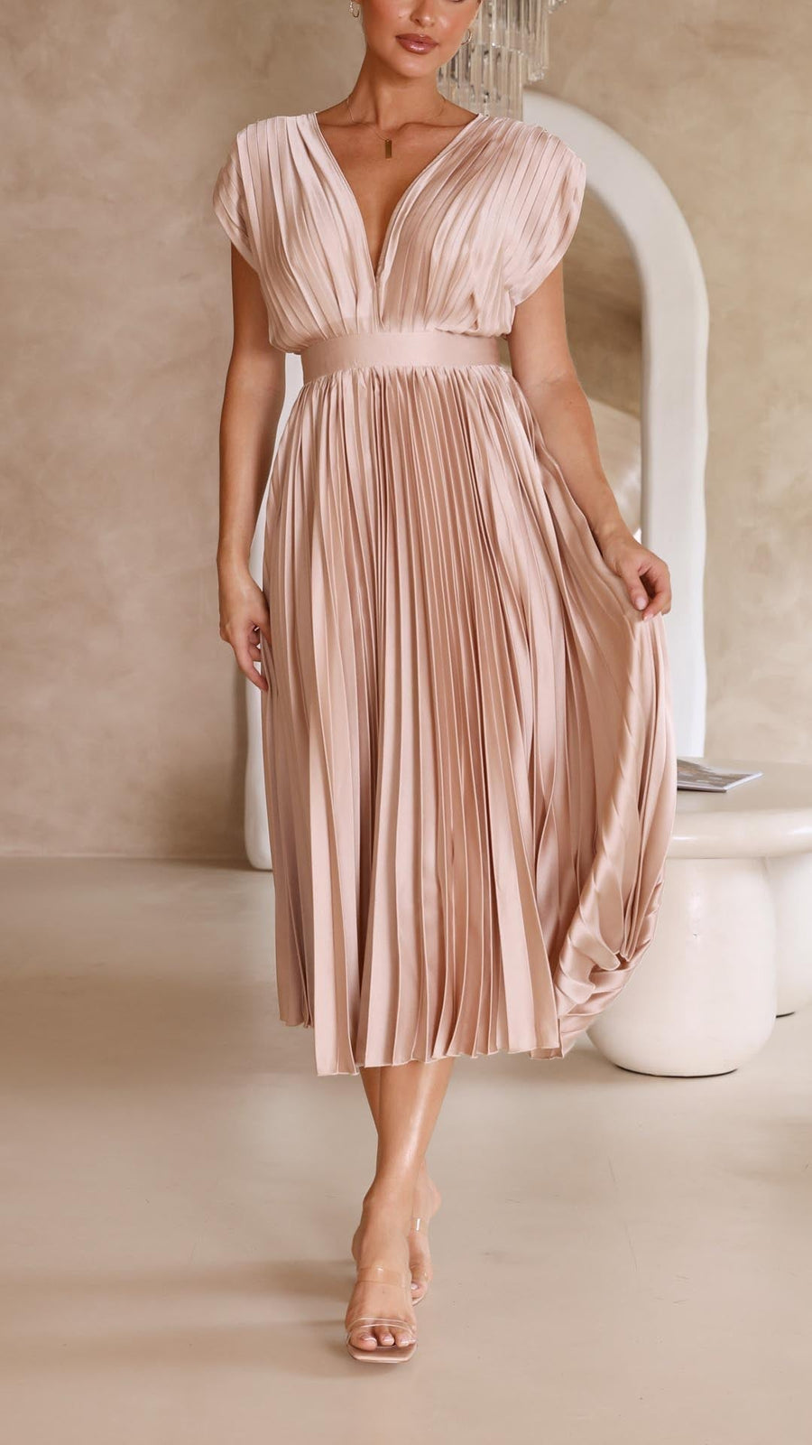 Rosalie Pleated Midi Dress