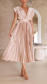 Rosalie Pleated Midi Dress