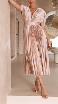 Rosalie Pleated Midi Dress