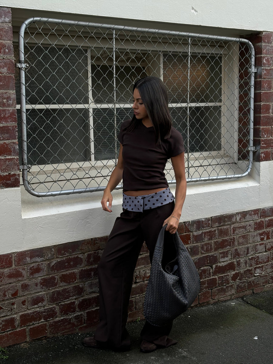 Sage Polka Dot Tailored Pants