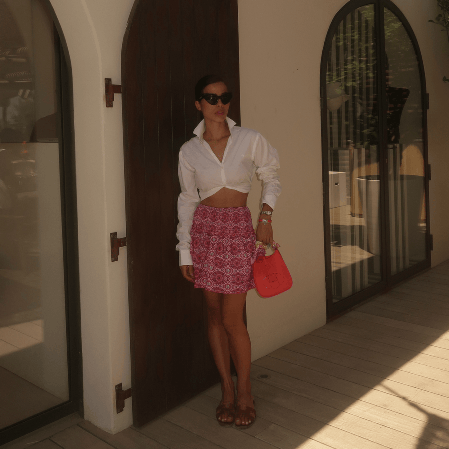 Sage Ruffle Mini Skirt Mini Dress