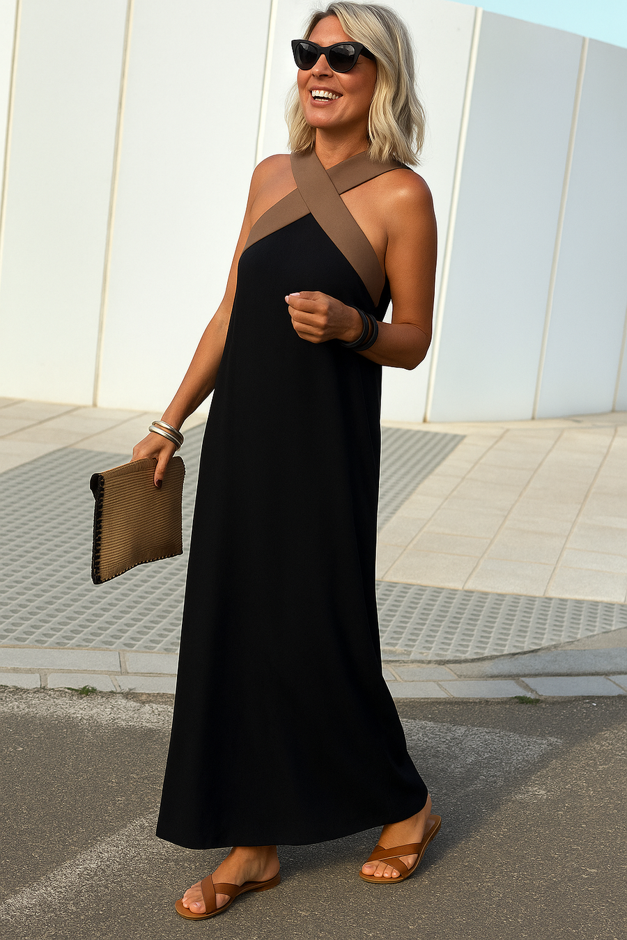 Stella Cross Maxi Dress