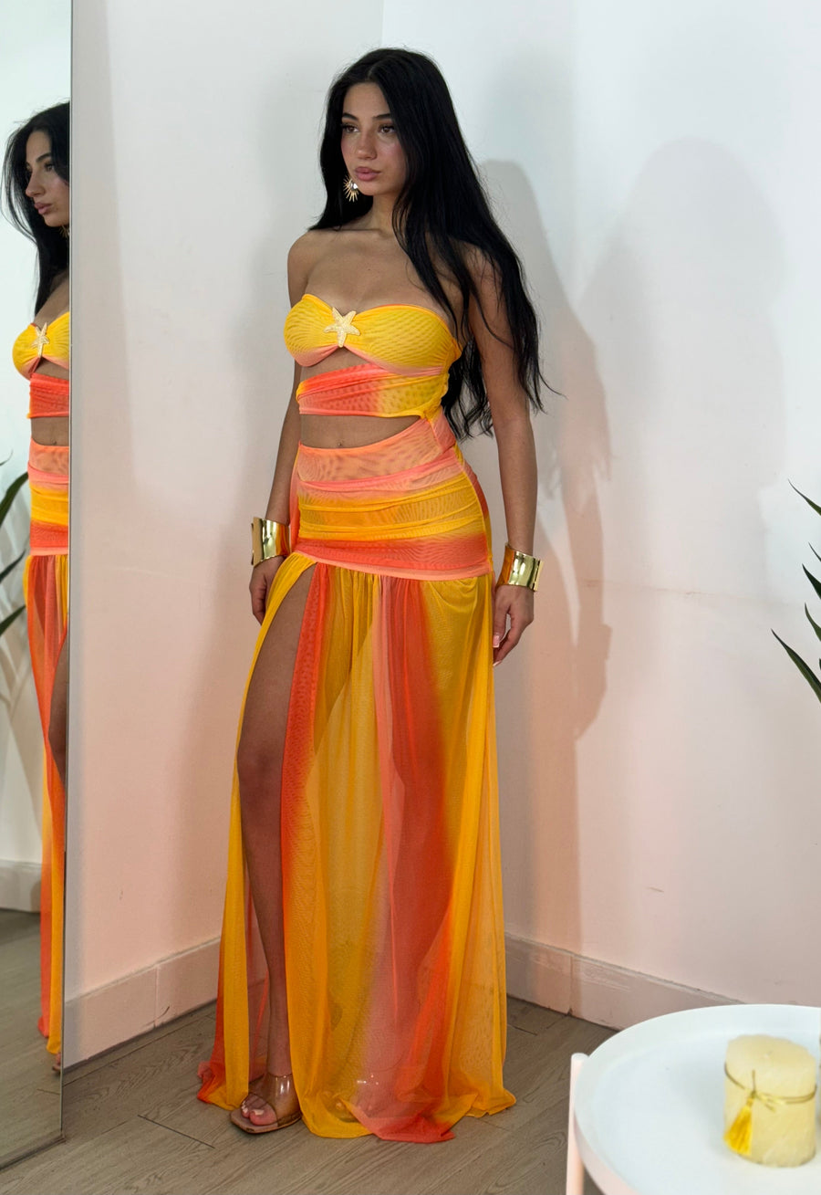 Talia Mesh Set Maxi Dress