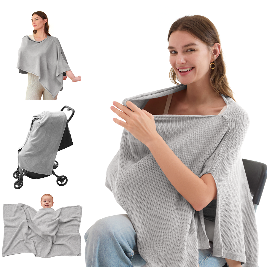 Taupe Peekaboo Nursing Poncho