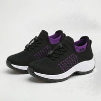Clementine – Orthopedic Knit Fabric Shoes in Purple & Black