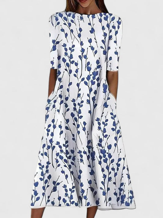 Karelieth | Sophisticated Midi Dress Blue