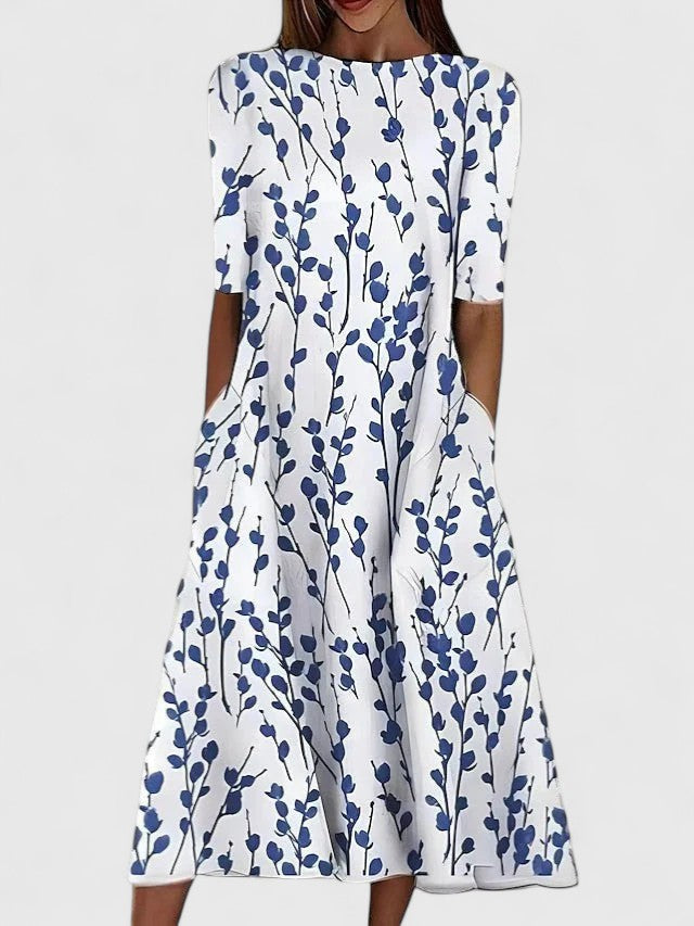 Karelieth | Sophisticated Midi Dress Blue