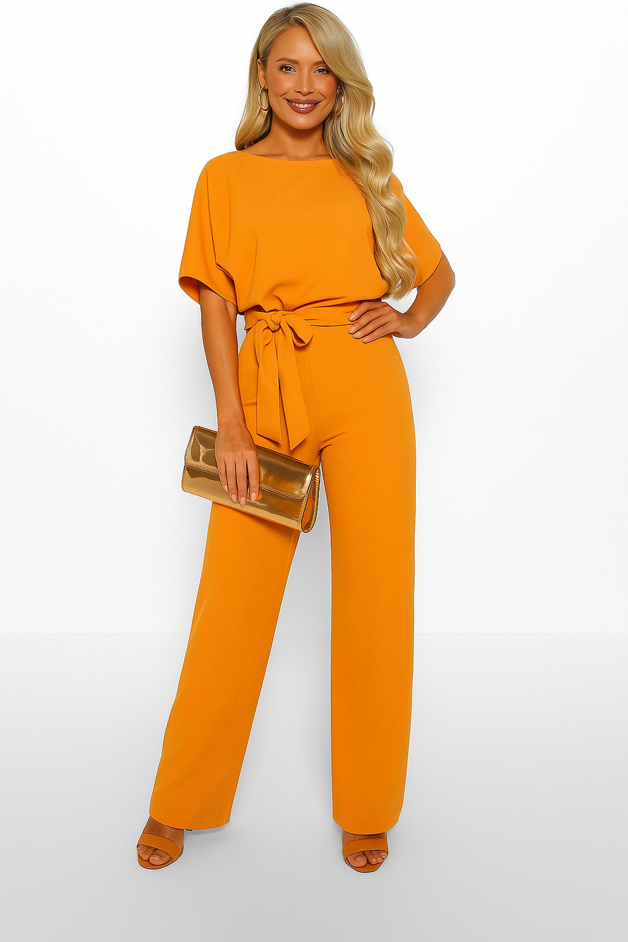Anika | Women's Short Sleeve Straight Leg Jumpsuit