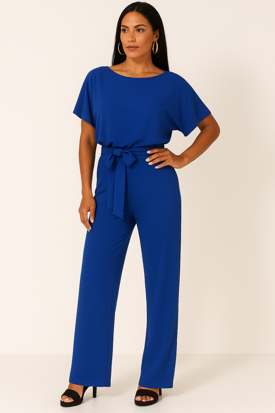 Anika | Women's Short Sleeve Straight Leg Jumpsuit