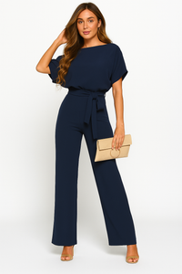 Anika | Women's Short Sleeve Straight Leg Jumpsuit