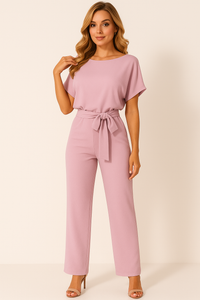 Anika | Women's Short Sleeve Straight Leg Jumpsuit