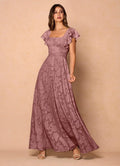 Anna Light Pink Ruffled Maxi Dress