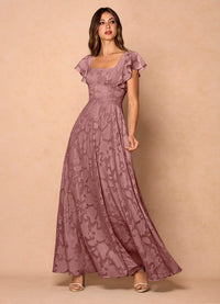 Anna Light Pink Ruffled Maxi Dress