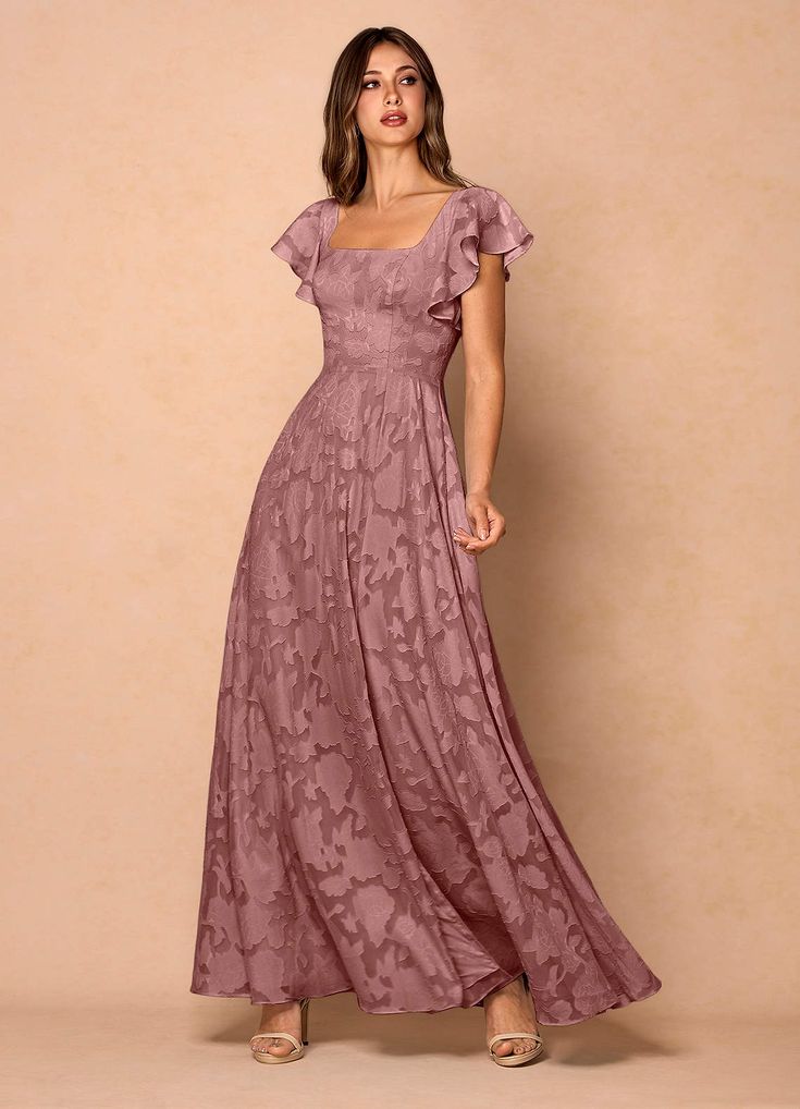 Anna Light Pink Ruffled Maxi Dress