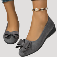 Anneliese | Women's Bow Round Toe Slip-On Wedge Flat