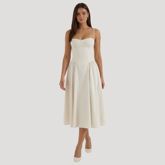 Anneliese | Women's Sweetheart Corset Midi Dress