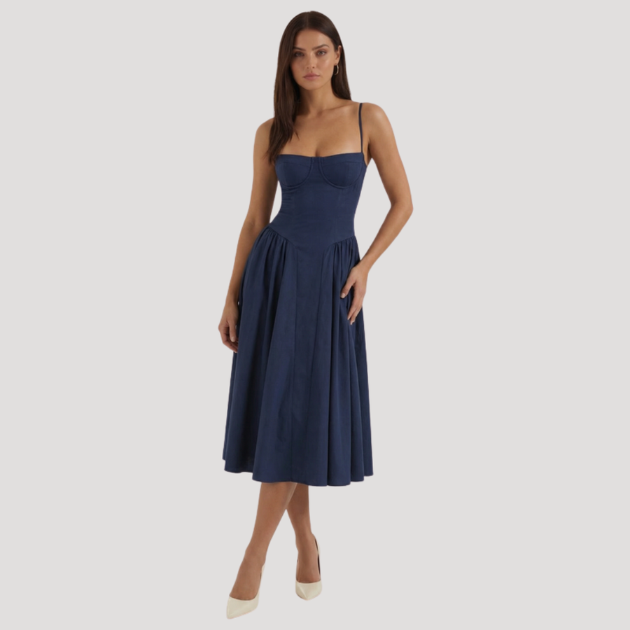 Anneliese | Women's Sweetheart Corset Midi Dress