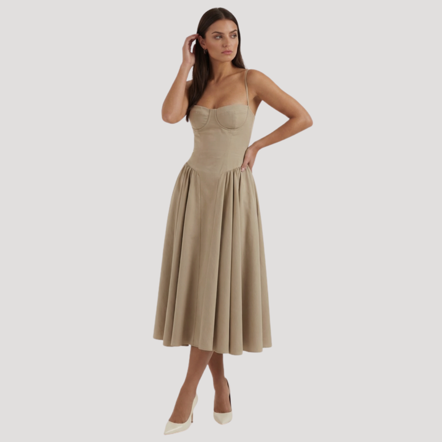 Anneliese | Women's Sweetheart Corset Midi Dress