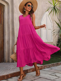 Ansley | Women's V Neck Sleeveless Maxi Dress