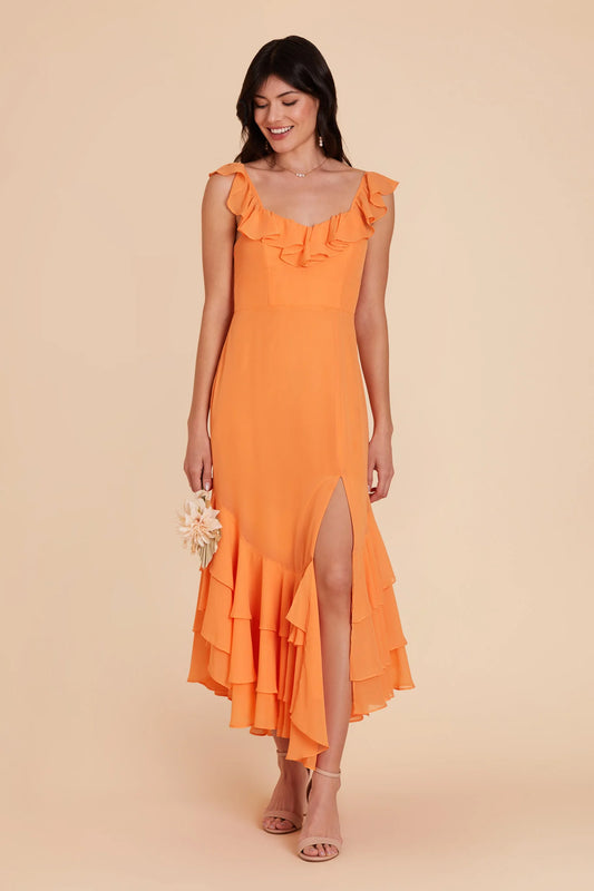 Ginny Chiffon Dress - Apricot