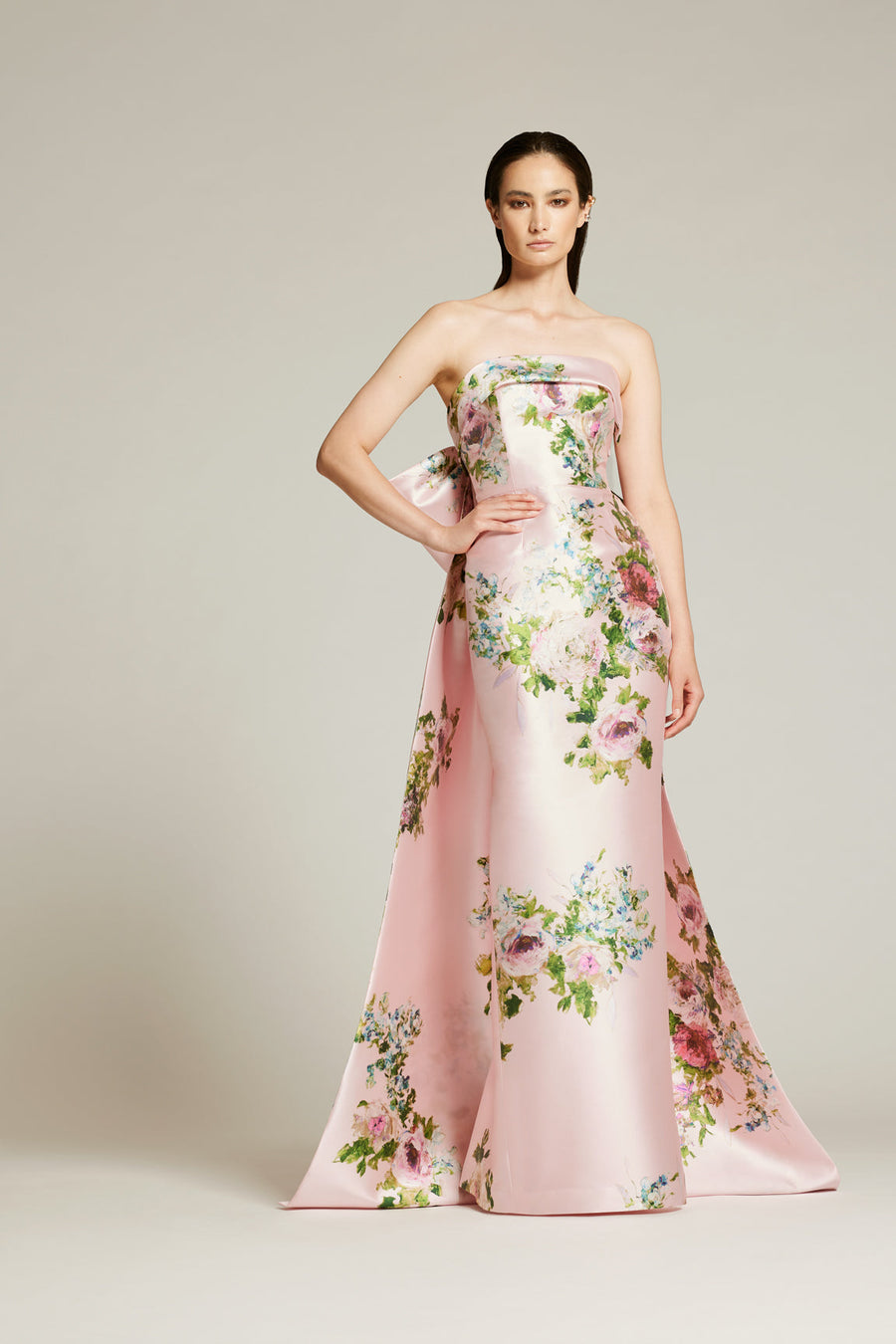 Audrey+Brooks - 6430 - Strapless Gown with Bow and Train