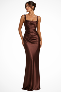 Aurelia | Women's Square Neck Ruched Formal Maxi Dress