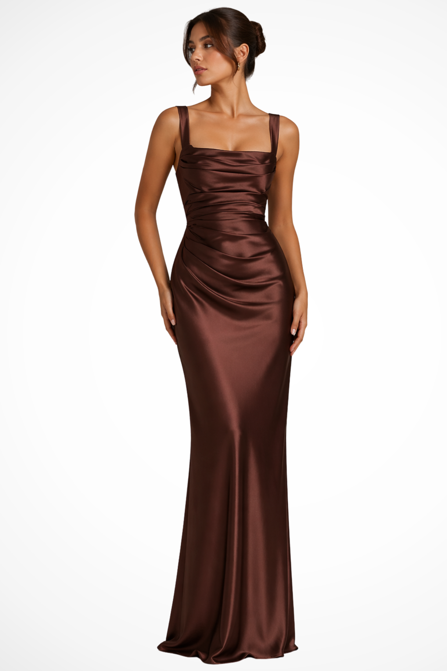 Aurelia | Women's Square Neck Ruched Formal Maxi Dress