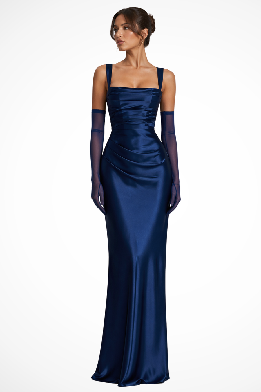 Aurelia | Women's Square Neck Ruched Formal Maxi Dress