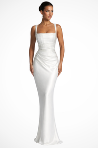 Aurelia | Women's Square Neck Ruched Formal Maxi Dress