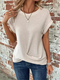 Avalon | Women's Waffle Textured Short Sleeve Top