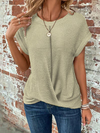 Avalon | Women's Waffle Textured Short Sleeve Top