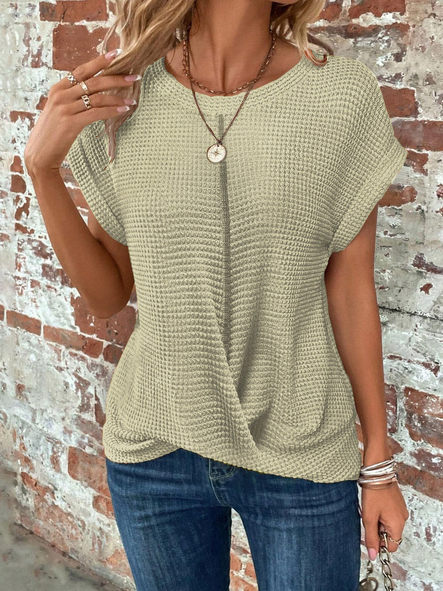 Avalon | Women's Waffle Textured Short Sleeve Top