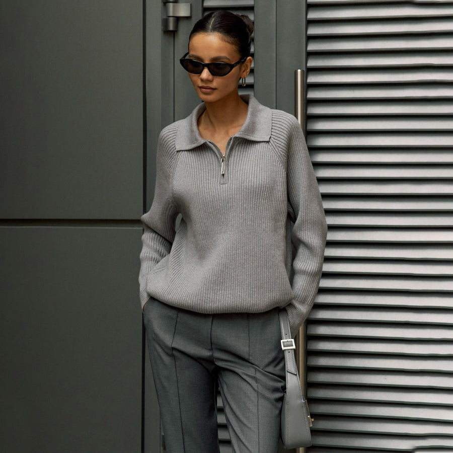 Azaleia | Women's Quarter Zip Long Sleeve Sweater