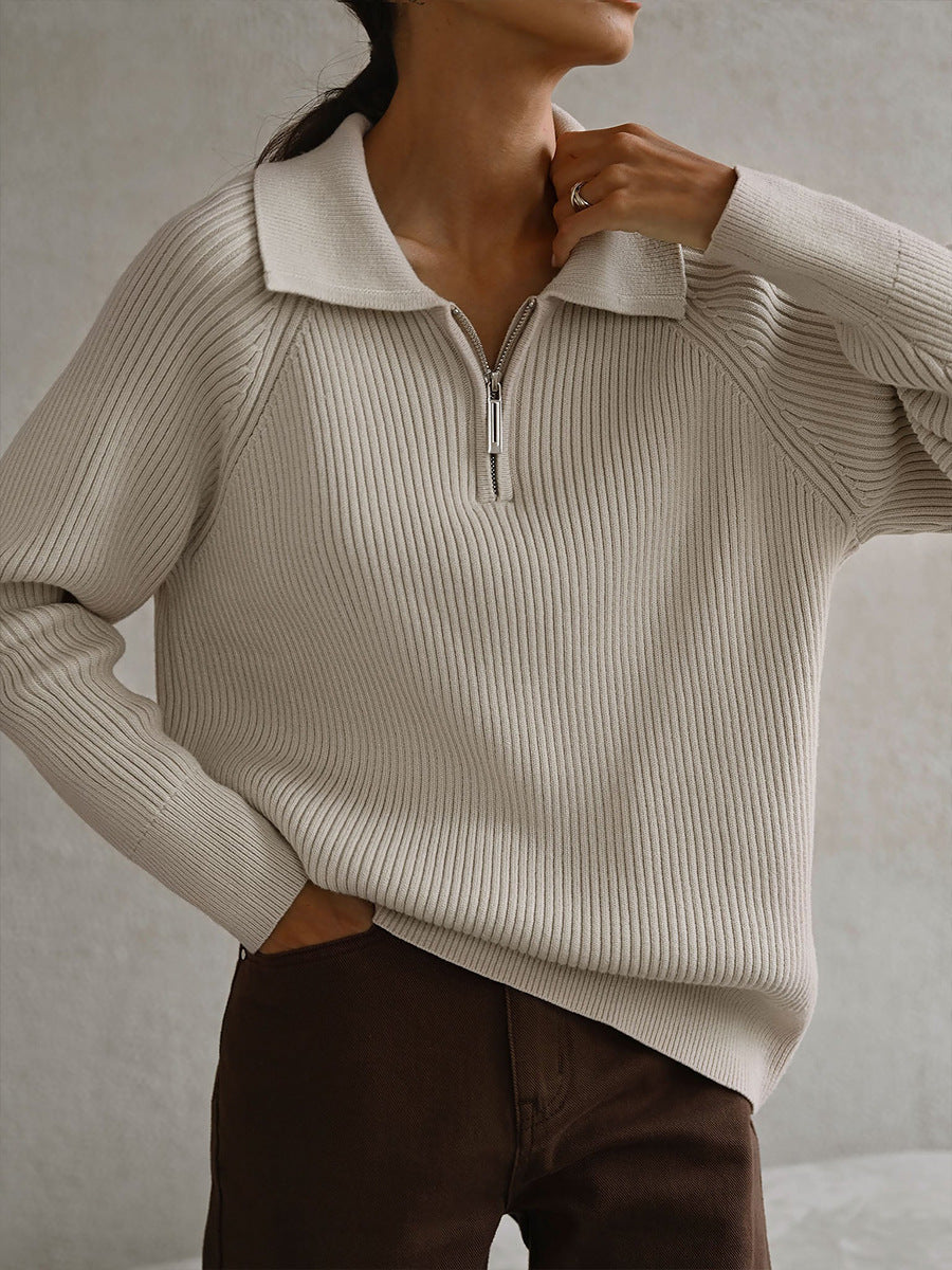 Azaleia | Women's Quarter Zip Long Sleeve Sweater