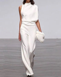 Azura | Women's Wide Leg Mock Neck Jumpsuit