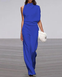 Azura | Women's Wide Leg Mock Neck Jumpsuit