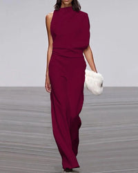 Azura | Women's Wide Leg Mock Neck Jumpsuit