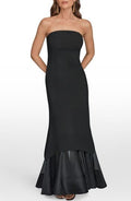 Donna Karan New York Strapless Scuba Knit & Organza Mermaid Gown In