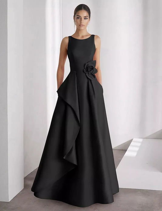 A Line Floor Length Evening Gown Ball Gown Formal Dress Elegant