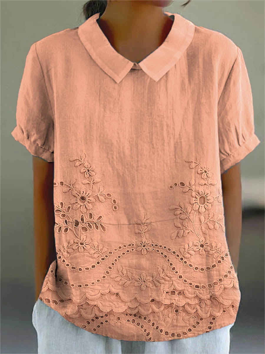 Bea - Floral Embroidered Shirt