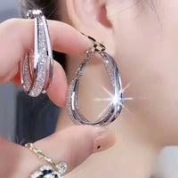 Wrenley – Oval Woven Mesh Earrings