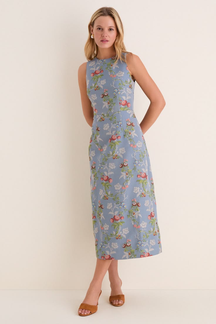 Trellis Bloom Jacquard Manon Dress Trellis Bloom