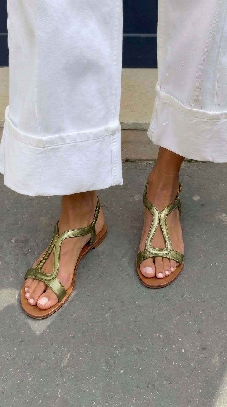 Fabienne – Metallic Cut-Out Slingback Sandals